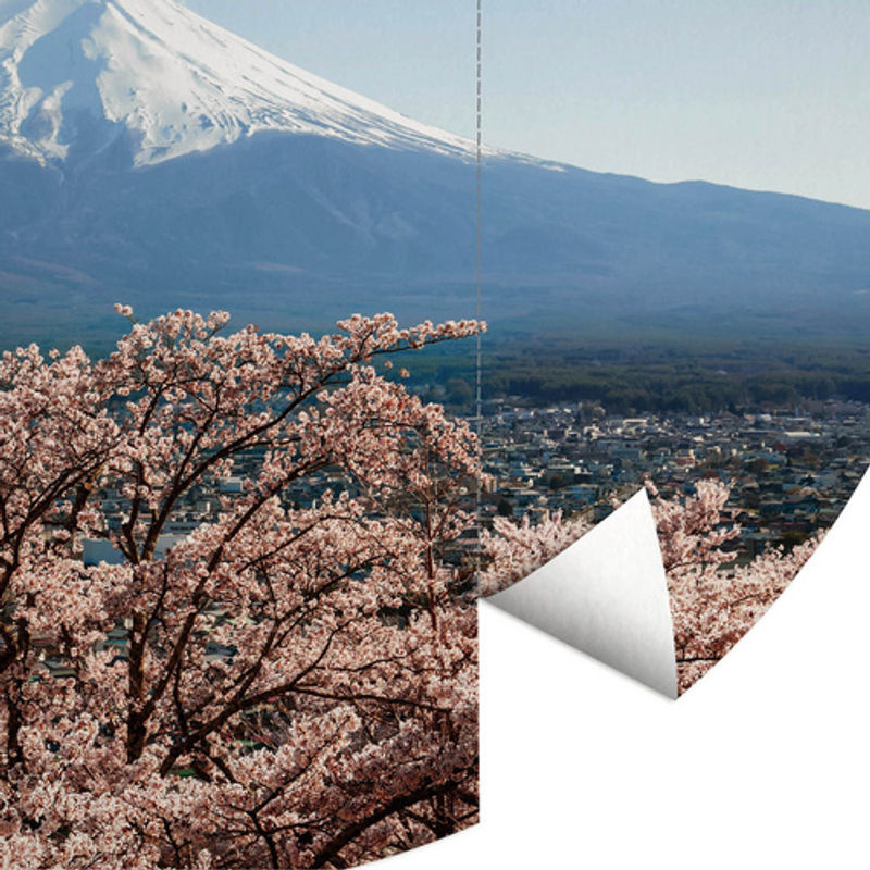 K&L Wall Art Vliestapete Colombo Mount Fuji Japan, runde Wandgestaltung, mehrfarbig, matt, B: 284 cm, H: 62 cm - Bild 3