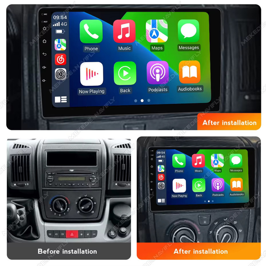 NAVIFANS Android 14 Intelligentes Autoradio Multimedia System mit Carplay für Fiat Ducato Peugeot Boxer Citroen Jumper 2 (2006-2022) in Schwarz - Bild 2