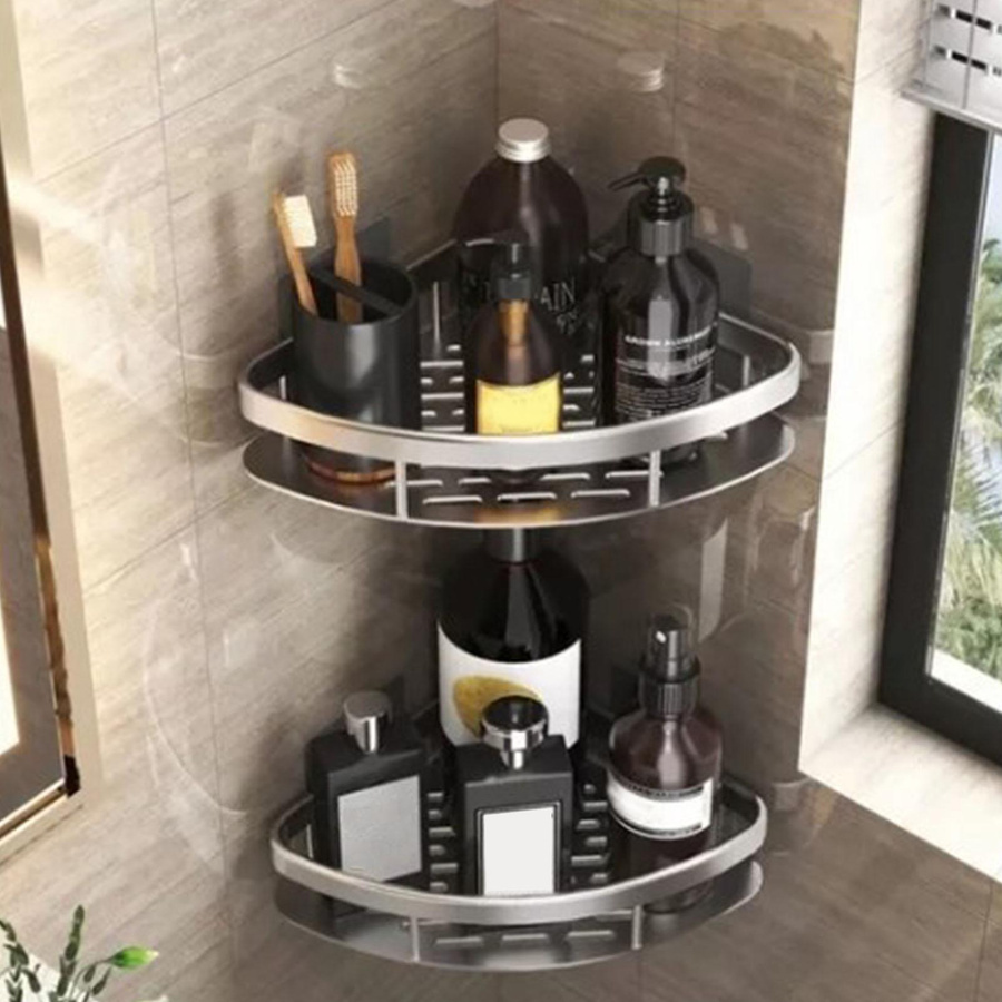 Neoglint 4er-Set Eckregal aus Edelstahl für Badezimmer und Küche, silber, Wandmontage - Bild 4