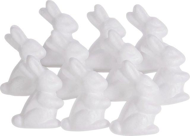 VBS Styroporform Hasen in Weiß für Ostern, 10 Stück - Bild 1