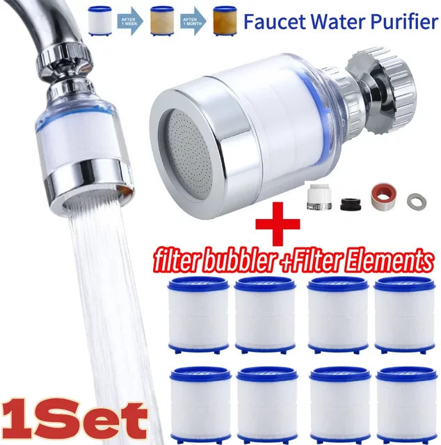 VKTECH Wasserhahn-Wasserfilter Set mit 360 Grad drehbaren Filterelementen und PP-Baumwoll-Filtration zur Schwermetallfilterung - Bild 1