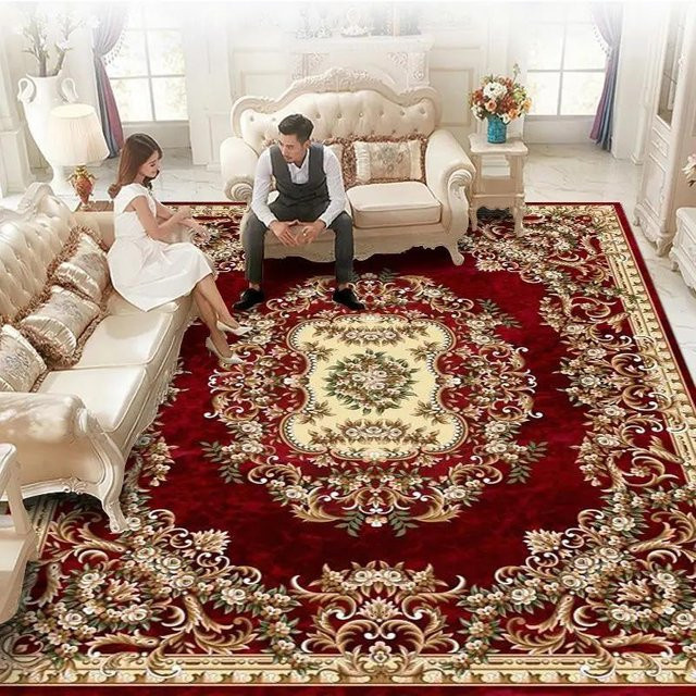 Karpetti Luxusteppich mit floralem Design, rot, waschbar und rutschfest, B/T: 200 x 300 cm - Bild 1