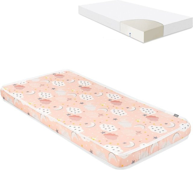 Kikkaboo Babybett Matratze Fantasia Cloud mit Baumwollbezug in Orange, B/T/H: 120 x 60 x 9 cm - Bild 1