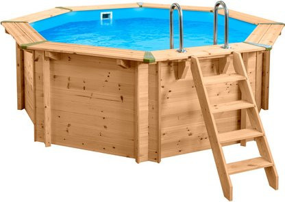 INTERLINE Schwimmbecken Java rund in Blau mit Filteranlage 6,0m3 Basis Set, B: 355 cm, H: 116 cm - Bild 1