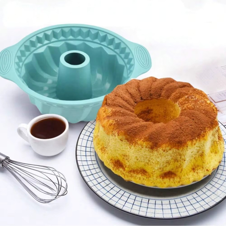 FSMHOME 3D Silikon Backform für geriffelte Kuchen, rund, Farbe: Grau - Bild 4