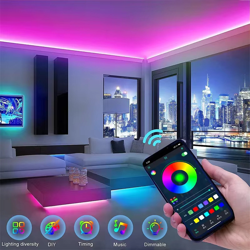 DuoCo RGB LED Neon Flex Strip mit App-Steuerung und Bluetooth, USB-betrieben, wasserdicht und mit Musiksynchronisierung, Multicolor - Bild 2