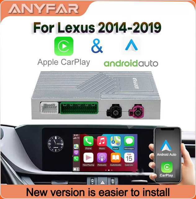 ANYFAR Wireless CarPlay und Android Auto Adapter für Lexus NX RX IS ES GS RC CT LS LX LC UX GX (2012–2022) mit Mirror Link und AirPlay - Bild 1