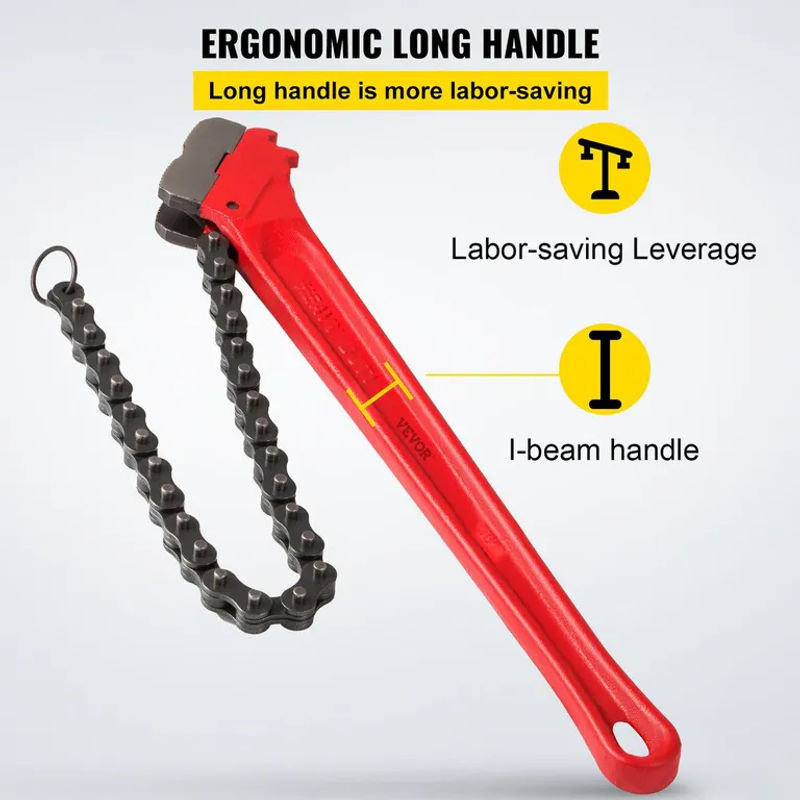 Buying Solutions MB Kettenrohrzange 36 Zoll in Rot aus Stahl für Ölfilter und Rohrleitungen mit einer Kapazität von 4-1/2 bis 7-1/2 Zoll - Bild 5
