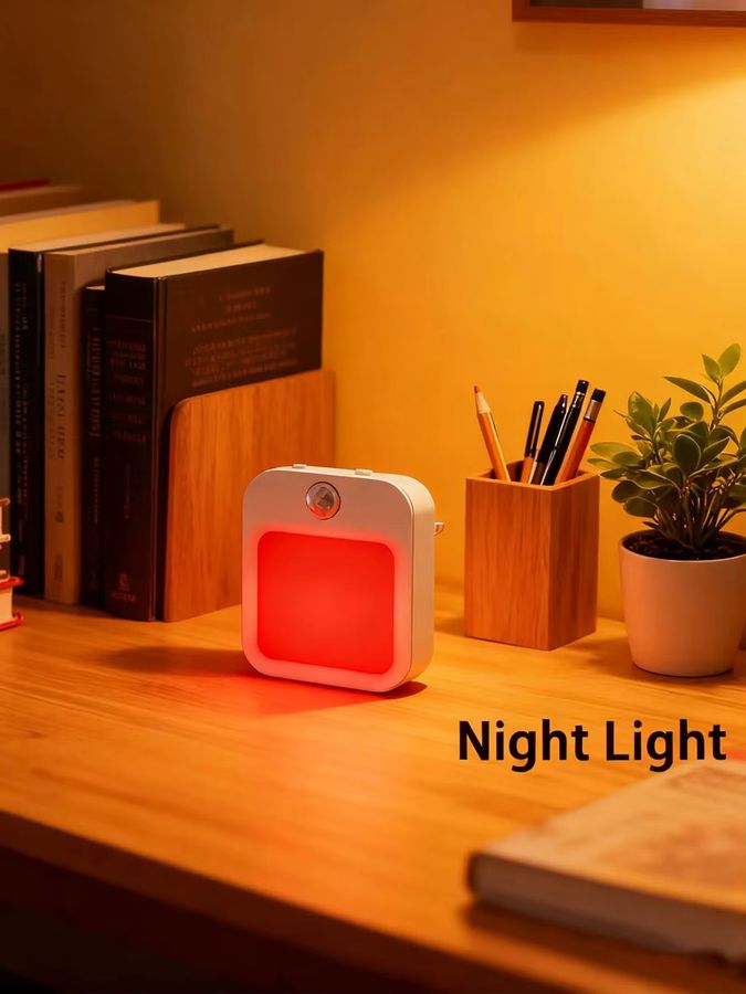 Ouelico Intelligentes Nachtlicht mit rotem Licht und automatischer Ein-Aus-Funktion für Schlafzimmer, Badezimmer und Küche - Bild 5