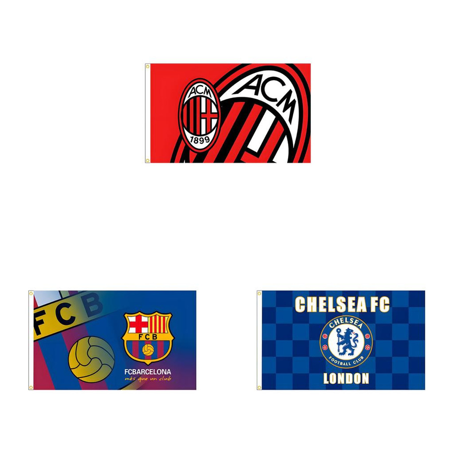 LarchNook Fußballmannschaftsflagge aus Polyester für Sportfans, B x H: 90 x 460 cm - Bild 2