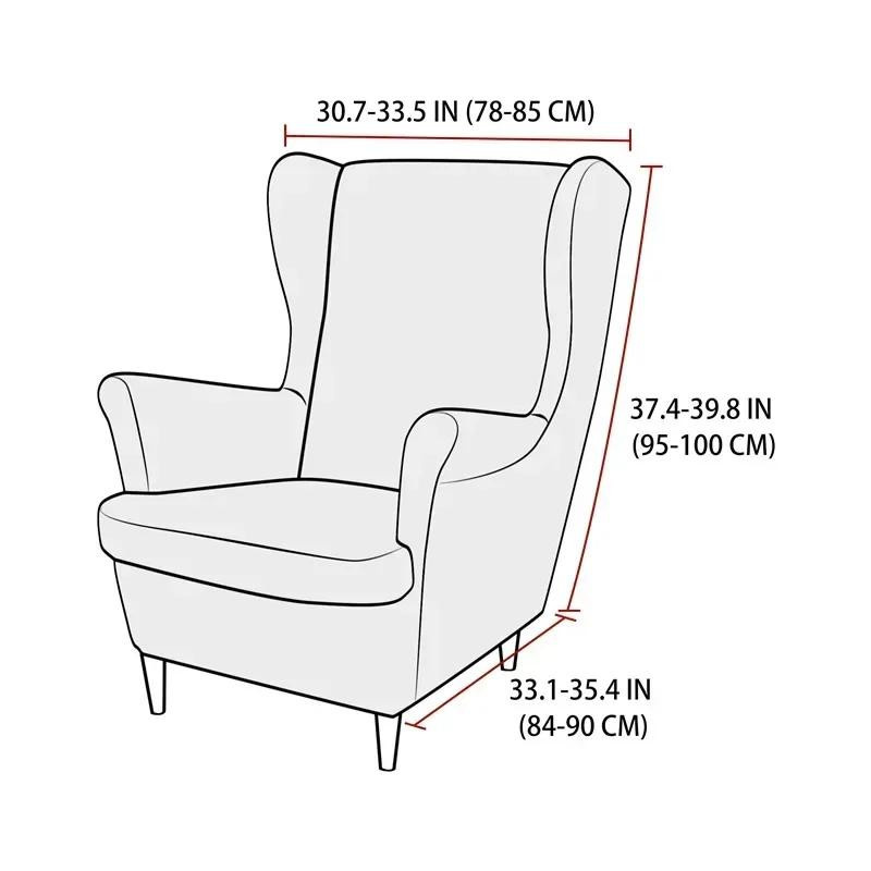 Elastischer Ohrensesselbezug mit Kissenbezug aus Jacquard-Stoff für dein Einzelsofa - Bild 2