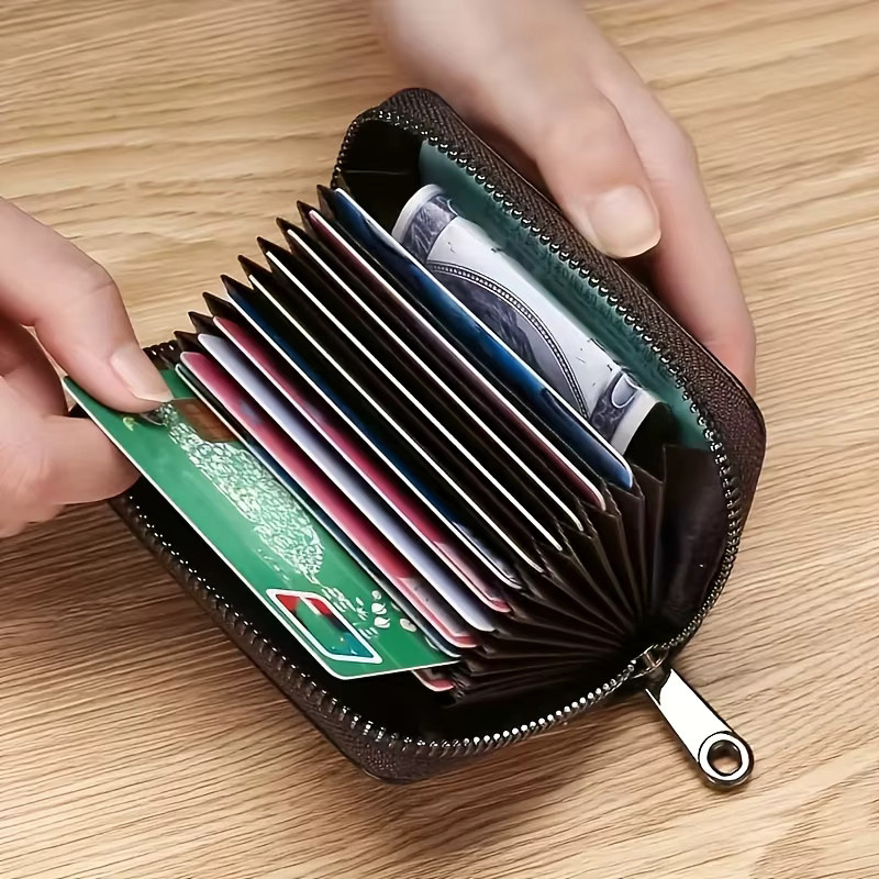 Bunte Kreditkarten-Brieftasche mit 11 Slots und 26 Buchstaben für Damen und Herren in Schwarz und Multicolour - Bild 6