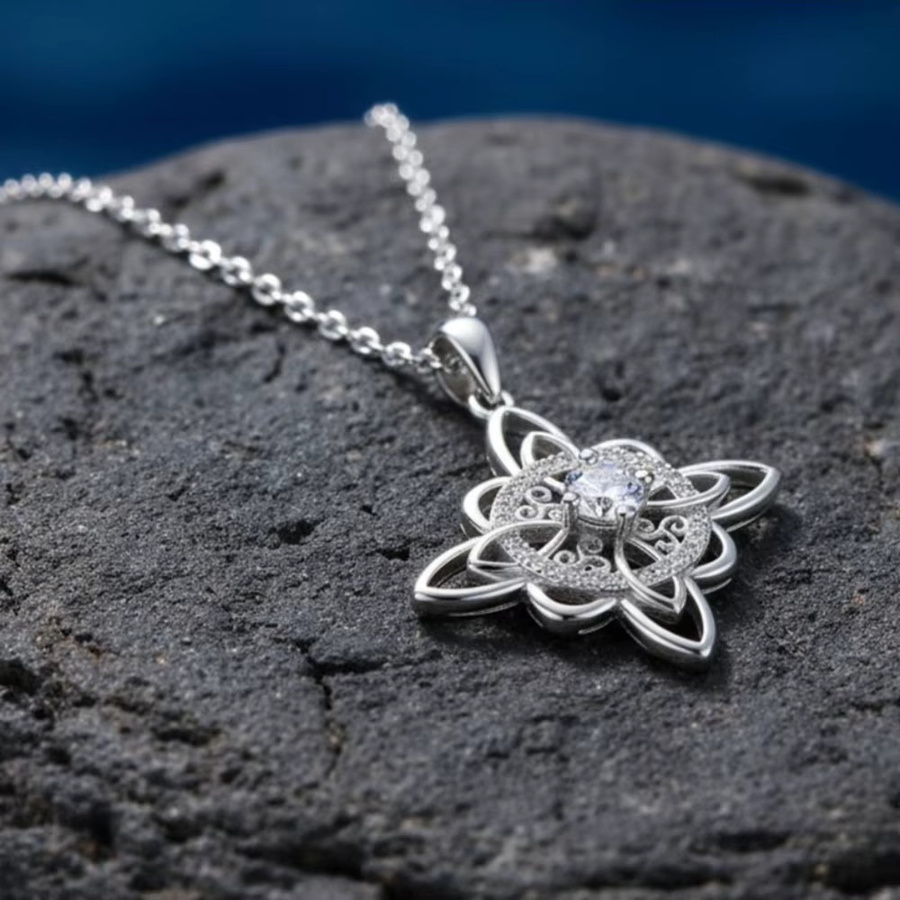 YILUOCD Halskette, 925 Thai-Silber, Zirkonia, Unisex - Bild 2