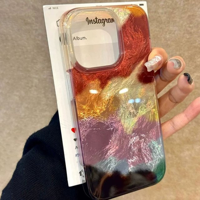 Stoßfeste FunYudas Handyhülle mit farbenfrohem Gradient-Glitzer-Design für iPhone 16 15 14 13 11 7 8 X XS SE (Multicolour) - Bild 1