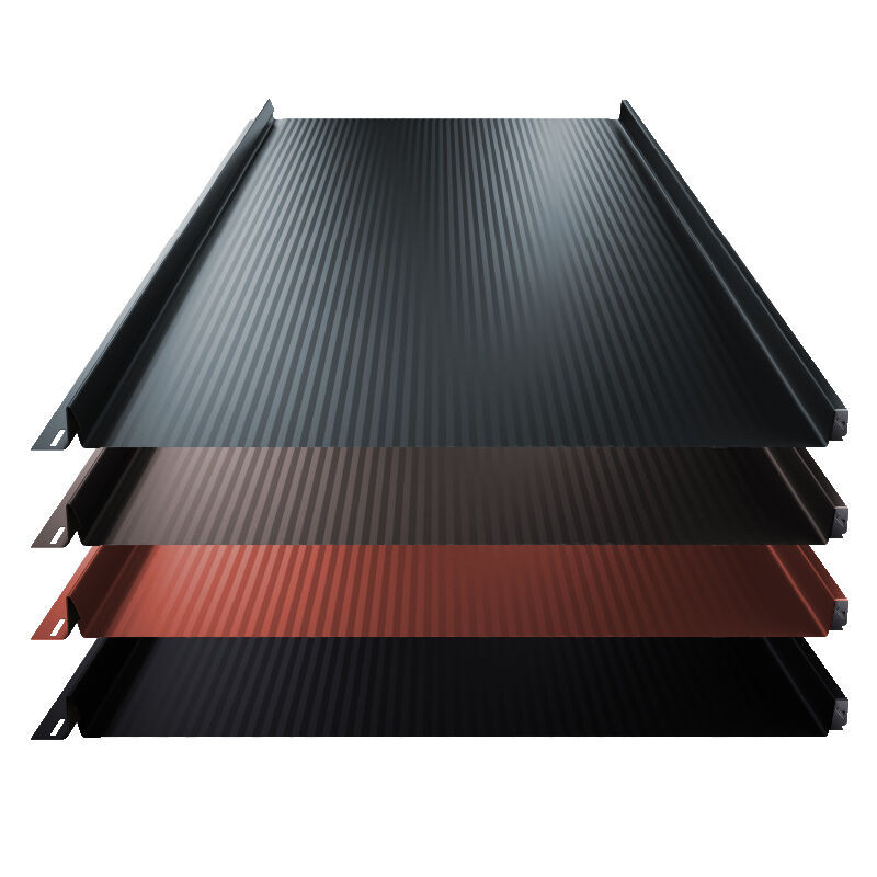 Stehfalz Terrano Dach und Wand von Blachotrapez GmbH aus Stahl in Schwarz mit Nanowelle und 52,5 cm Breite - Bild 1