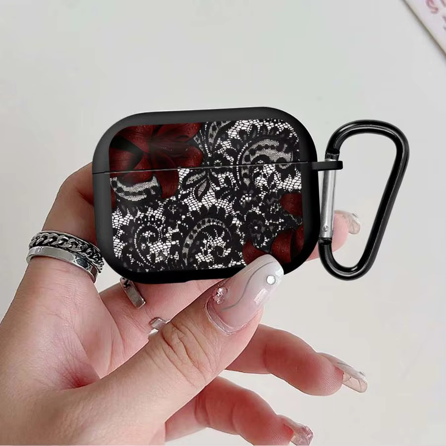 Schutzhülle mit Lace Flower Design für Apple AirPods Pro 1 2 3 und AirPods 4 - Bild 2