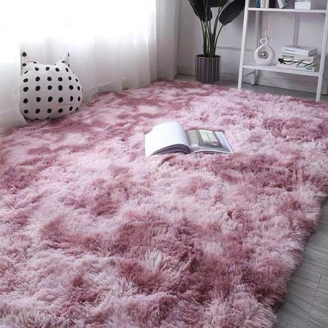 Grauer Plüschteppich von Yiran Furniture, flauschiger Samtteppich für Wohnzimmer und Schlafzimmer, rutschfest, B/T: 200 x 180 cm - Bild 1