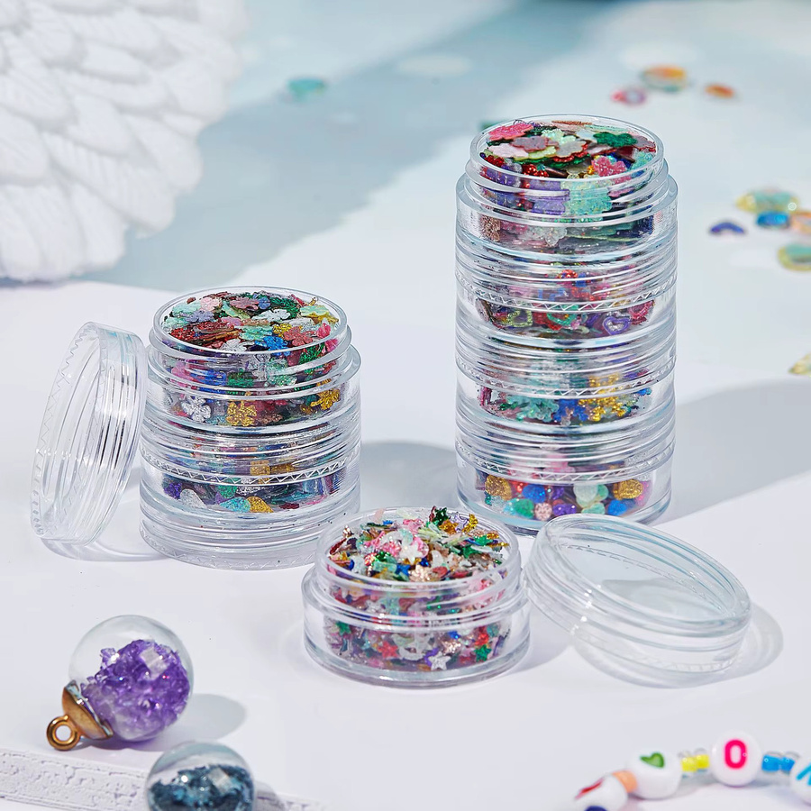 7-Tower Shiny UV Pastel Nail Art Pailletten Chunky Glitter Kit, Unisex - Bild 2