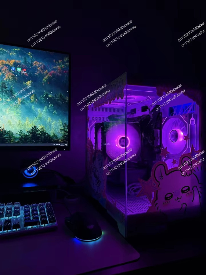 Rosa Computer-Gehäuse mit Meerblick-Design für Micro-ATX Mainboards und 240er Wasserkühlung - Bild 2