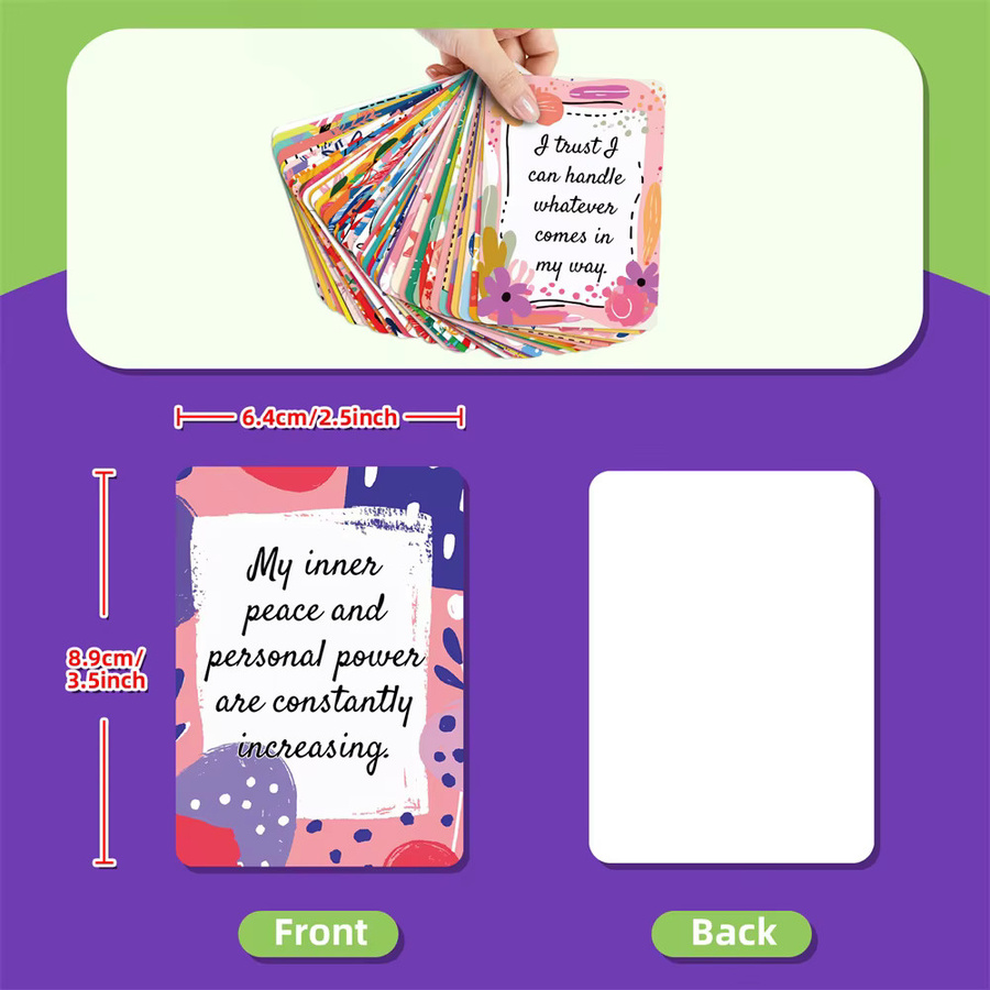 Great You 50er Motivationskarten Set mit englischen Ermutigungstexten in Mehrfarbig für DIY Sammelalben aus Papier - Bild 2