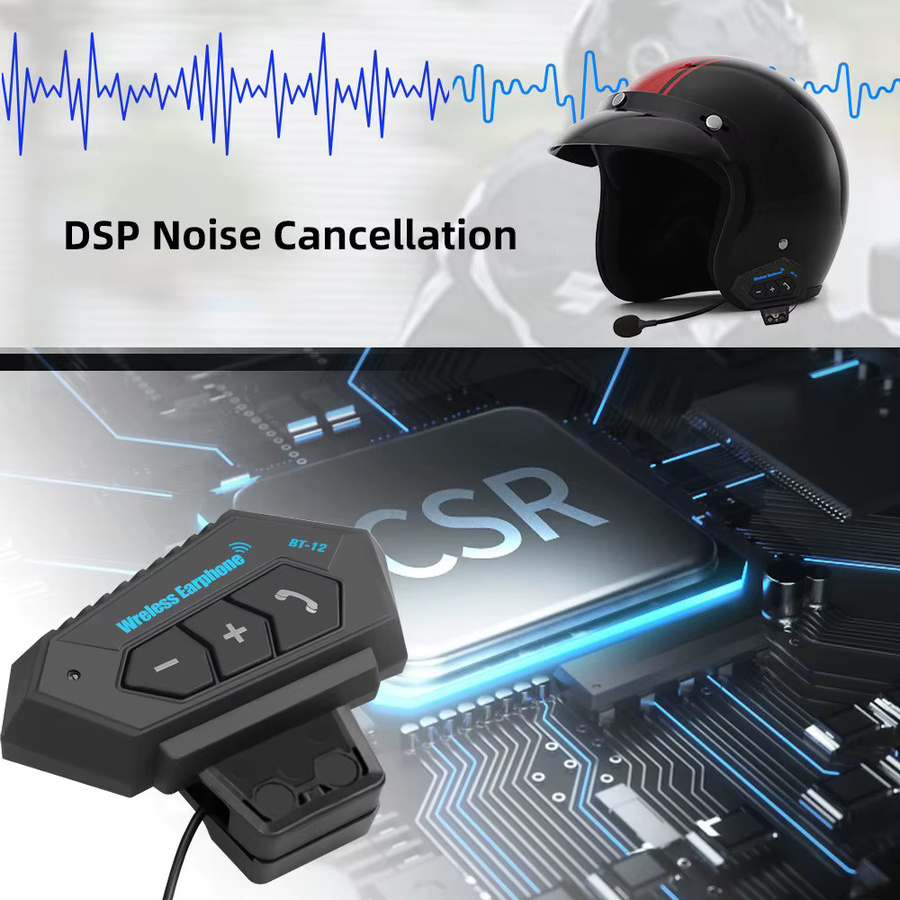 kebidumei Bluetooth 5.0 Motorradhelm-Headset in Schwarz mit Stereo-Musik, Freisprechlautsprecher und IP67 Wasserdichtigkeit - Bild 5
