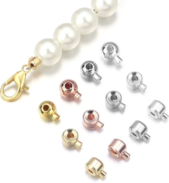 Louleur Perlen Stopper, Roségold, Metall, für Halskette, Armband - Bild 1