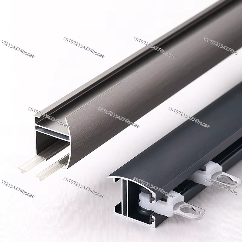 Anpassbare Aluminium-Gardinenschiene in Weiß für die Wandmontage mit geräuscharmem Gleitverschluss und Lichtschutz - Bild 2