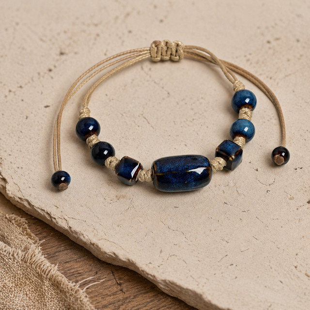 Armband Midofare, Keramik, Perle, Blau, Damen - Bild 1