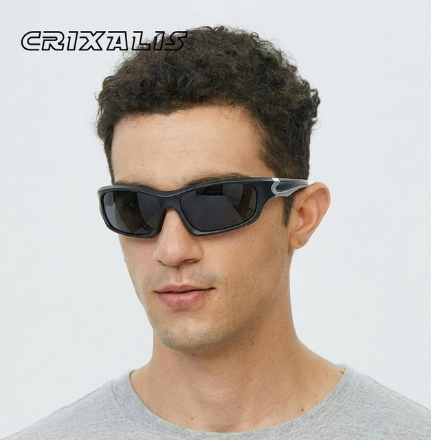 CRIXALIS Sonnenbrille Rechteckig, Vollrand, Kunststoff, Schwarz, Unisex - Bild 1