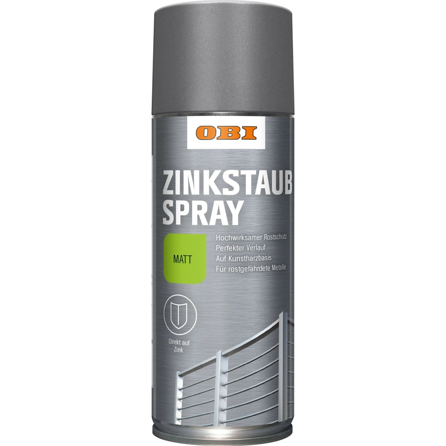 OBI Zinkstaub Spray Grau matt mit Kunstharz für Metall, wetterfest und deckend, 400 ml - Bild 2