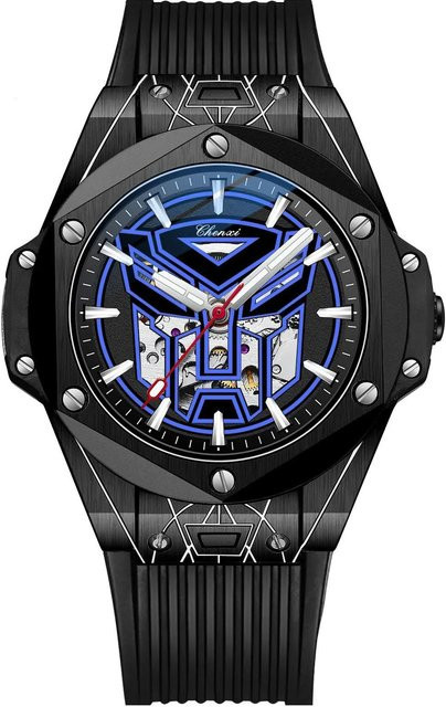 Chenxi Armbanduhr Automatik, Messing, Silikon, Blau, Herren - Bild 1