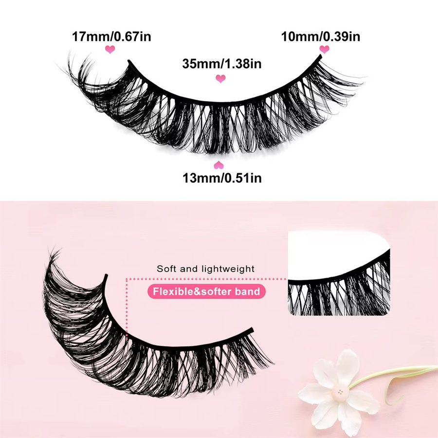 LIMEIKAI Künstliche Wimpern, 10 Paar, D-Curl, 3D-Effekt, Unisex - Bild 3