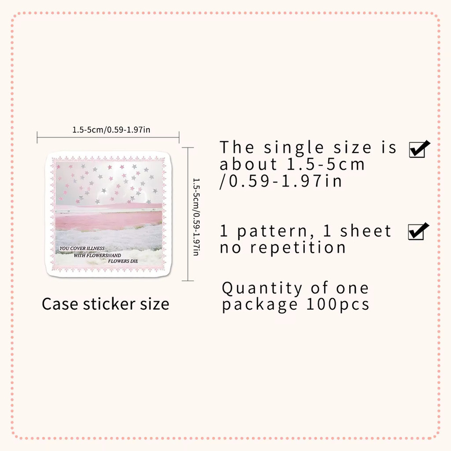 100 Stück rosa Cartoon Aufkleber im koreanischen INS-Stil für Journal und Notebook von AnimeWorlds Store - Bild 2