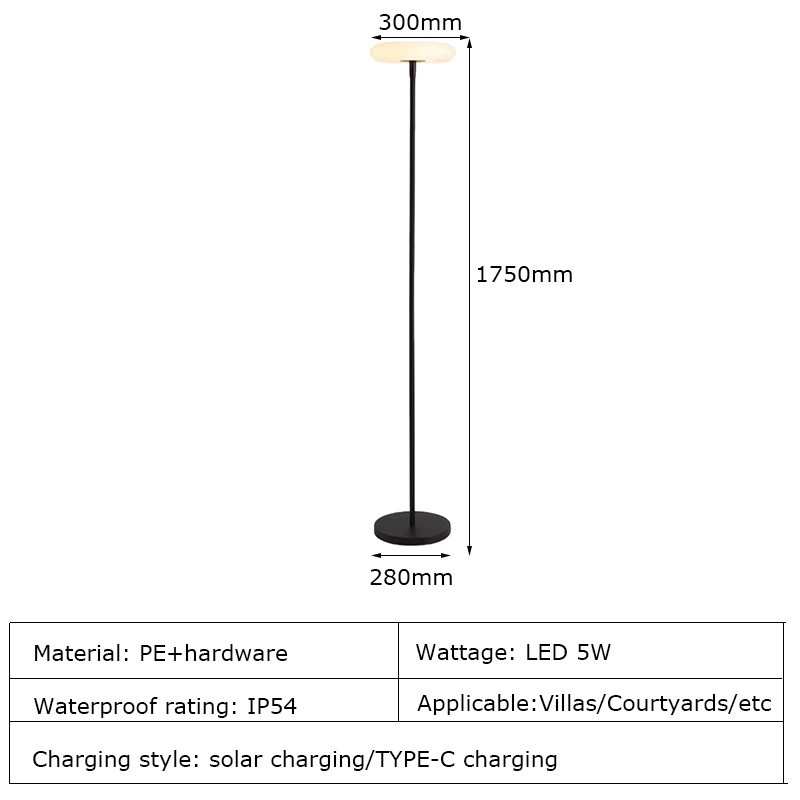 IISINUO Solare Außenstehlampe in Weiß, moderne Gartenleuchte mit IP65 Wasserschutz und warmweißem Licht - Bild 6