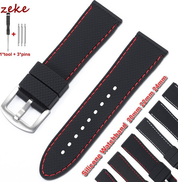 crazyband Uhrenarmband Silikon, Schwarz, Herren - Bild 1