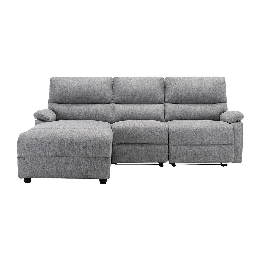 Vente-unique Relaxsofa Lunano Ecksofa mit elektrischer Rückenlehne in Lichtgrau, Breite: 234 cm - Bild 2