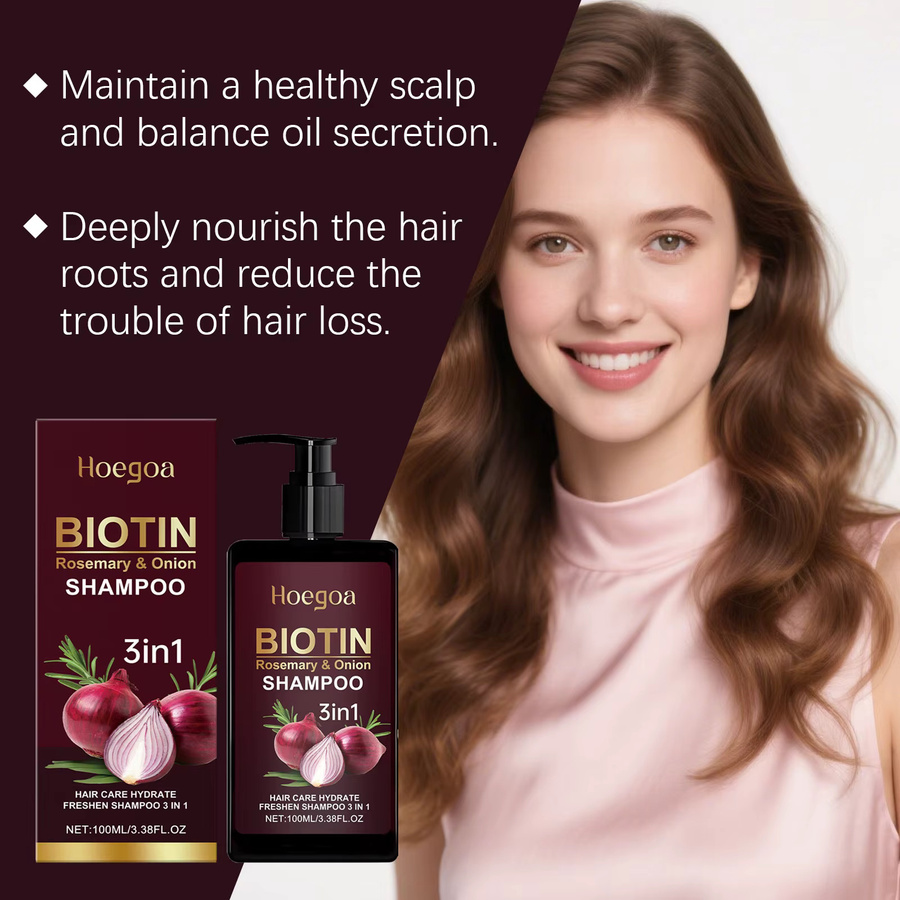 HOEGOA Shampoo Rote Zwiebel Rosmarin, für strapaziertes Haar, Unisex - Bild 6