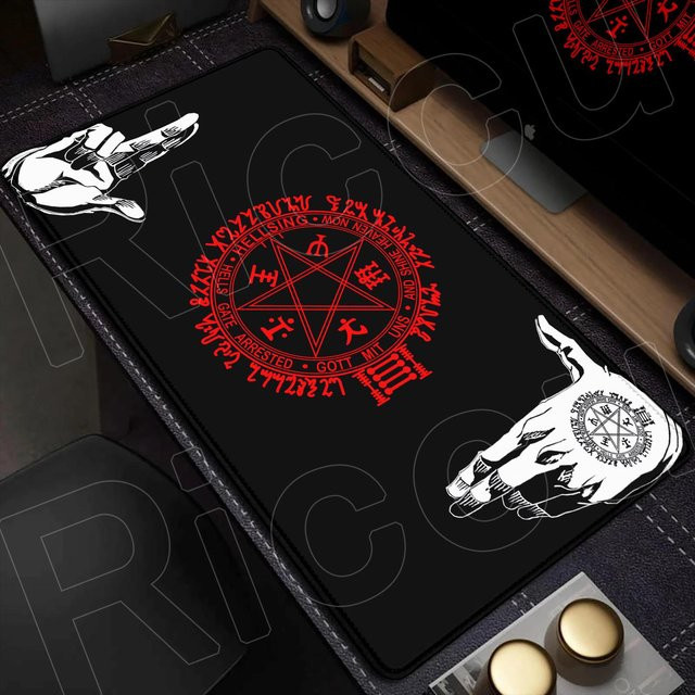 YglFourteen Gaming-Mauspad Hellsing Alucard Anime Design in Schwarz, B/T: 60 x 30 cm - Bild 1