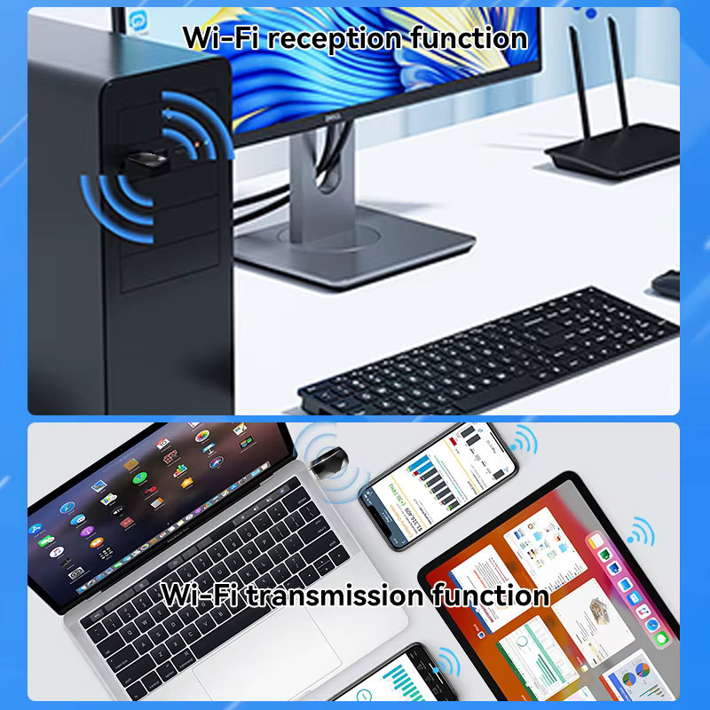 Trolinktek WiFi5 Mini-Netzwerkkarte RTL8821CU Dualband 2,4 GHz und 5,8 GHz 600 Mbps Schwarz - Bild 3