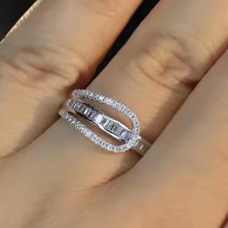 Huitan Trendy Ringe, Zirkonia, Silber, Damen - Bild 2