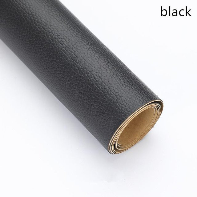 Selbstklebendes Leder Happy6 als Reparaturflicken für Sofa, Möbel und Taschen in Schwarz - Bild 1
