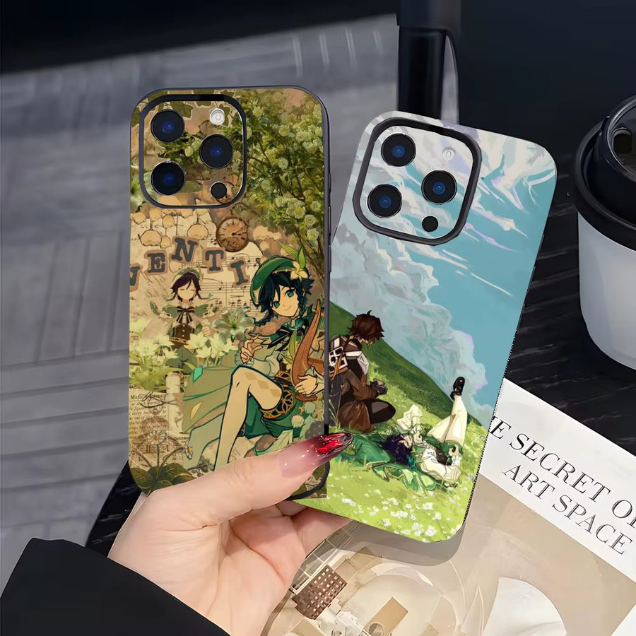 Stoßfeste Genshin Venti Handyhülle in Schwarz Matt für Apple iPhone 17, 16, 15 und 14 Pro Max - Bild 3