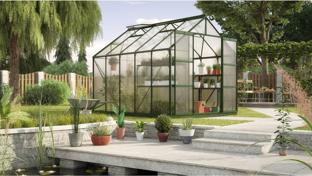 Vitavia Gewächshaus Uranus 8300 in Smaragdgrün mit 6 mm HKP und 8,3 m² Fläche - Bild 1