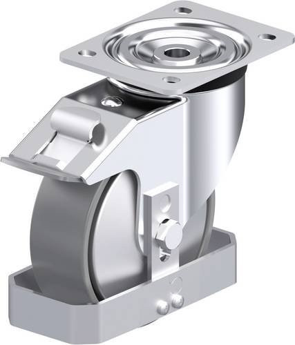 Blickle Stahlblech-Lenkrolle L-PO 150K-FI-ELS-FA-FS in Silber/Grau mit 150 mm Rad-Durchmesser und 400 kg Tragfähigkeit - Bild 1