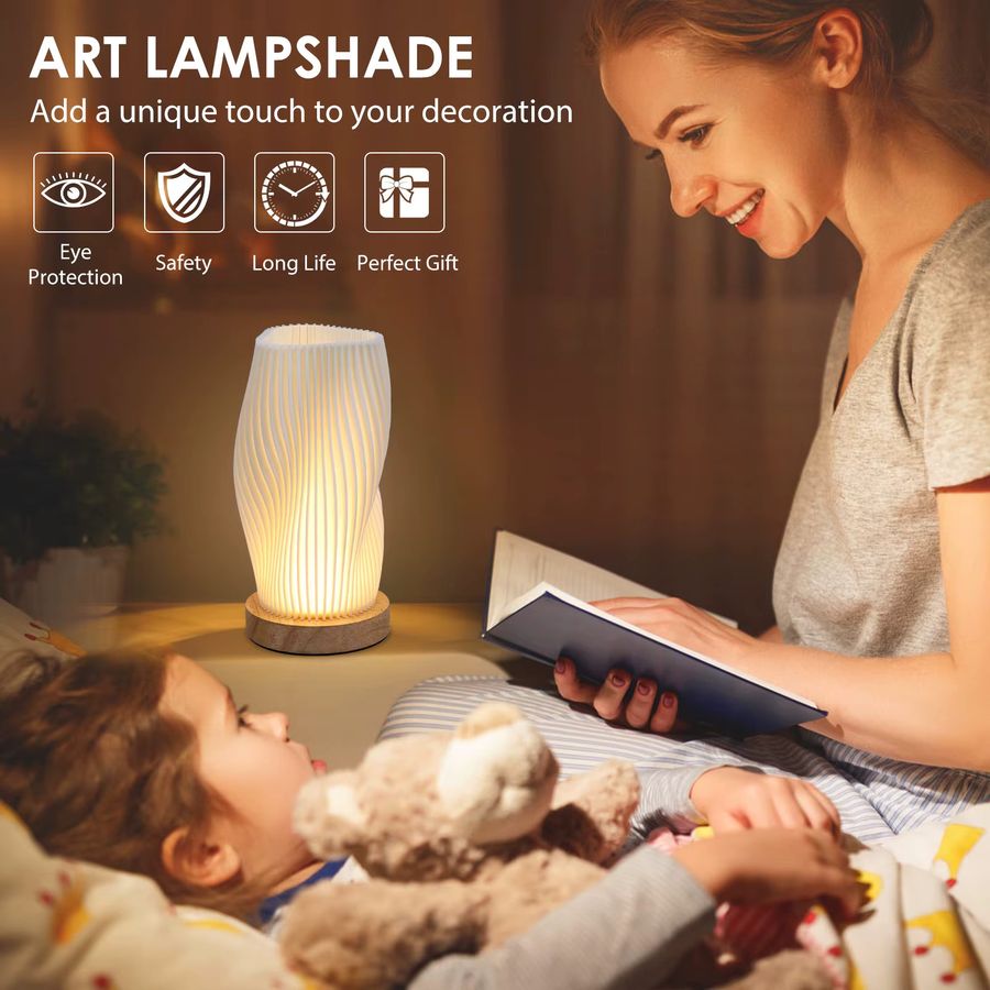 LCMKR Tischlampe im Vintage-Boho-Mid-Century-Stil für warmweißes Licht - Bild 2
