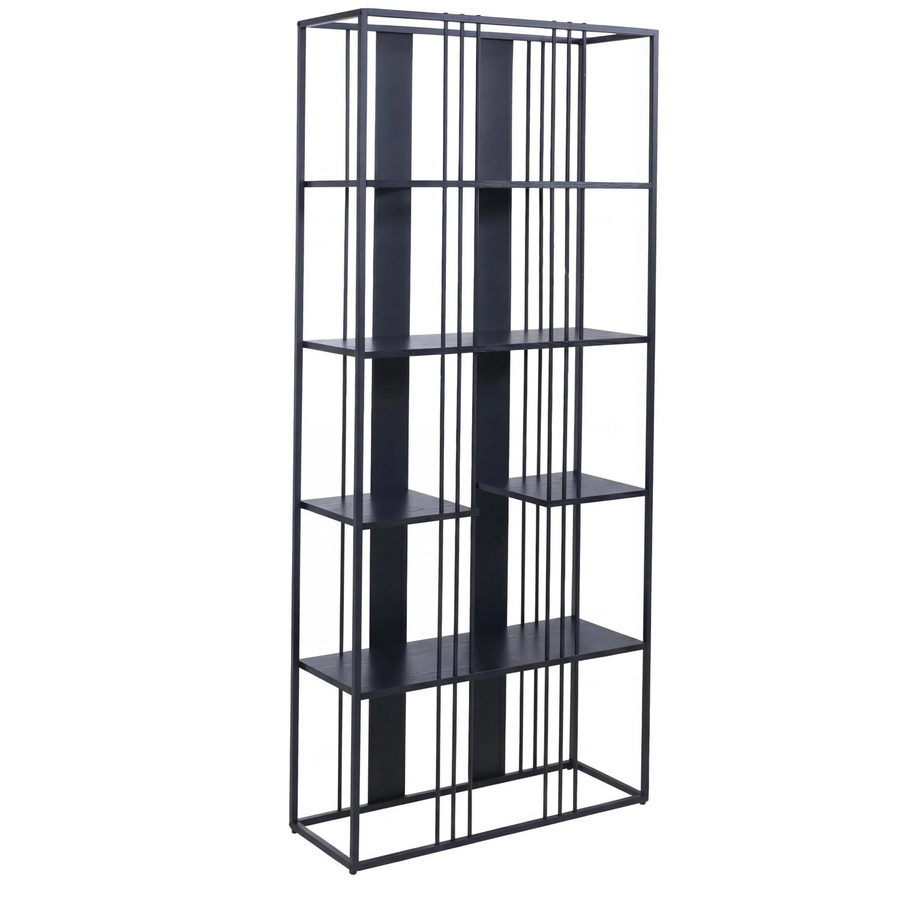 MCW Regal MCW-P12 Industrial Bücherschrank Hochschrank aus Metall in Schwarz, H x B x T: 180 x 80 x 31 cm - Bild 3