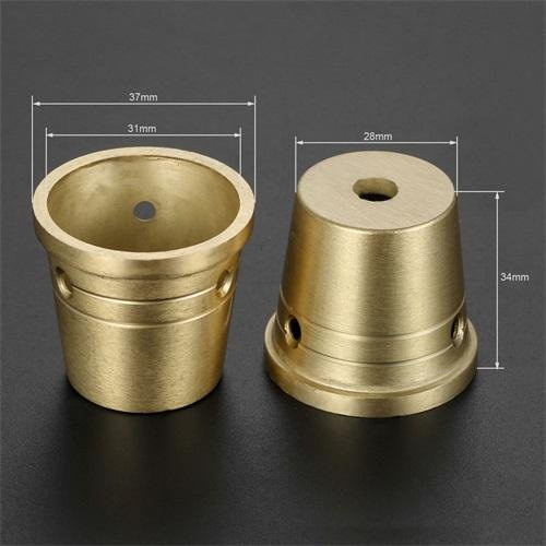 4 Stück Möbelbeinabdeckungen aus gebürstetem Messing in Gold für Tisch und Stuhl als Schutz- und Dekokappen - Bild 1