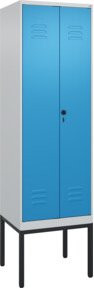 C+P PSA Doppel-Spind Classic PLUS Gestell mit 2 Abteilen in Blau, B/T/H: 60 x 50 x 212 cm, mit Sicherheits-Drehriegel Verschluss 7035/5012 - Bild 1