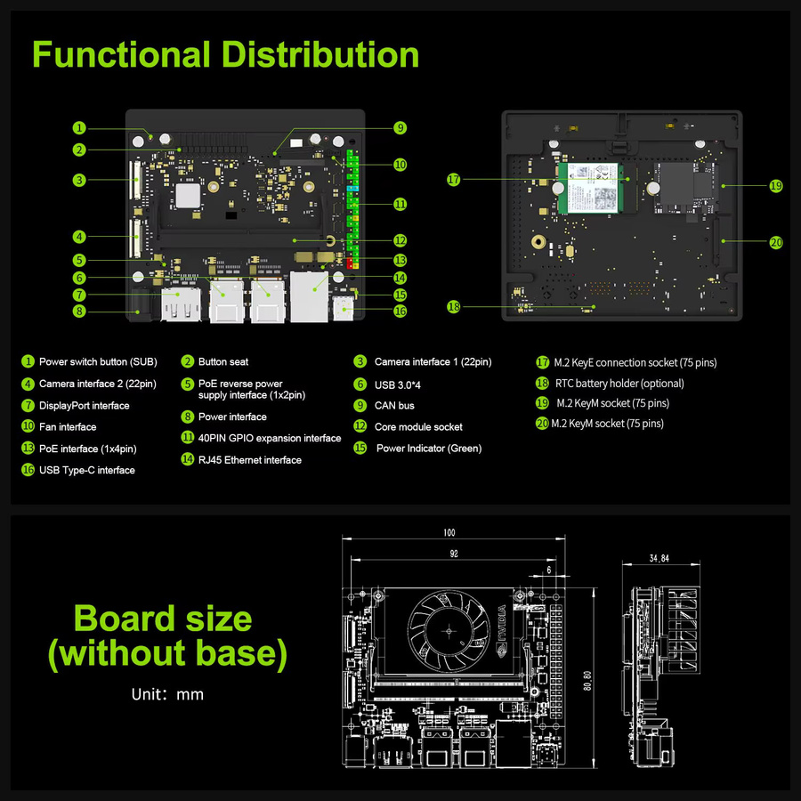 Nvidia Jetson Orin NX Developer Kit Super Version für Embedded Edge Systems mit 117/157 TOPS Computing Power und 8 GB/16 GB RAM in Schwarz - Bild 2