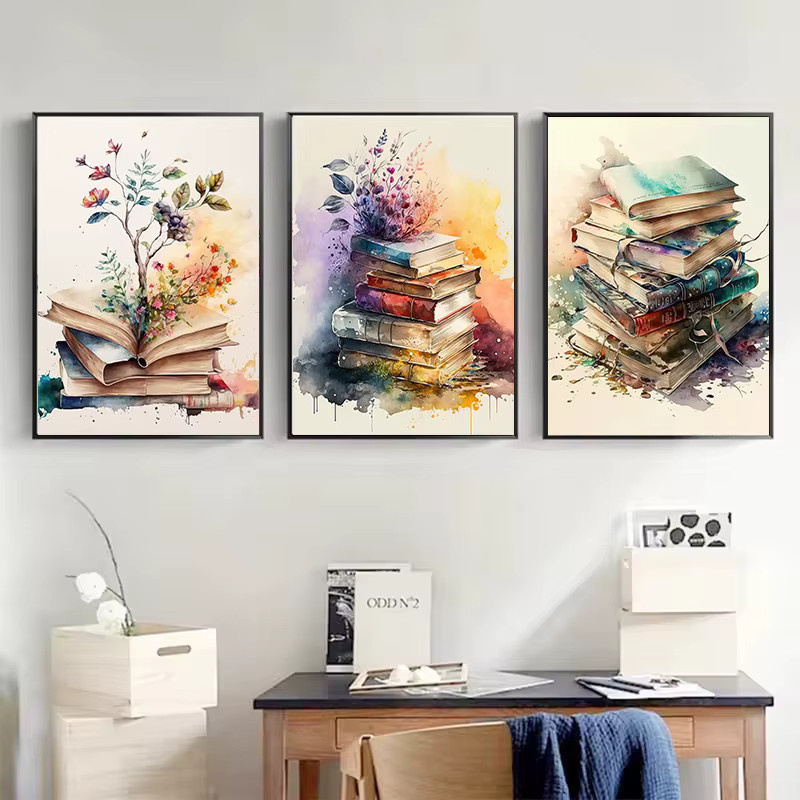 Potdemiel Aquarell-Blumen-Poster mit Narzissen und Rosenstrauß, modernes Leinwandgemälde in Mehrfarbig, abstrakte botanische Wandkunst für dein Wohnzimmer - Bild 2